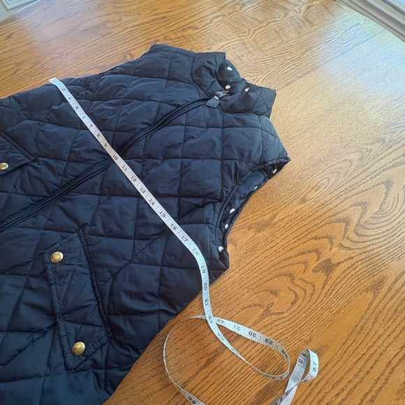 Joules Navy Blue Polka Dot Quilted Reversible Puffer Vest US 10 EUC - Picture 10 of 11